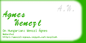 agnes wenczl business card