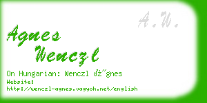agnes wenczl business card